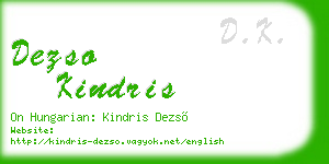 dezso kindris business card